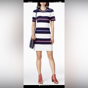 Striped Navy and White Dress